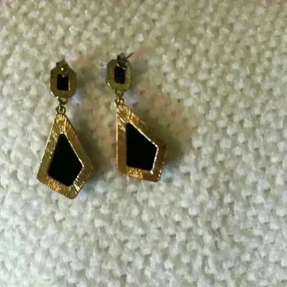 Black rhinestone hanging ear - Picture 2 of 2